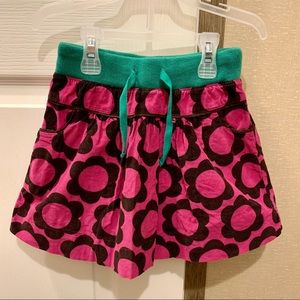 Mini Boden Toddler Girl’s Corduroy Flower Print Skirt Size 3-4Y